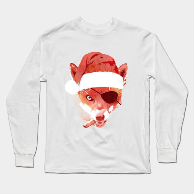 Bad Santa Fox Long Sleeve T-Shirt by astronaut